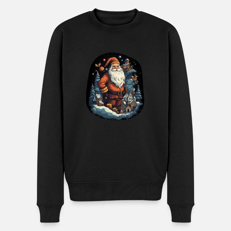 Weihnachtsmann - Männer Premium Bio Pullover - Schwarz