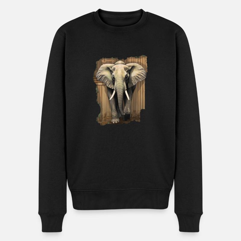 Éléphant - Pull Premium bio Homme - noir