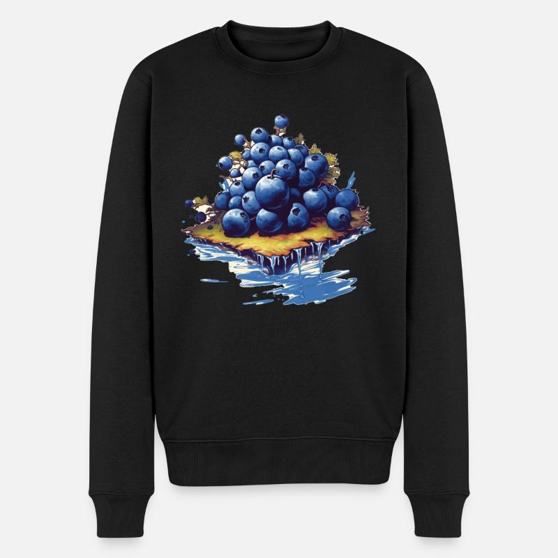 Blaubeere - Männer Premium Bio Pullover - Schwarz