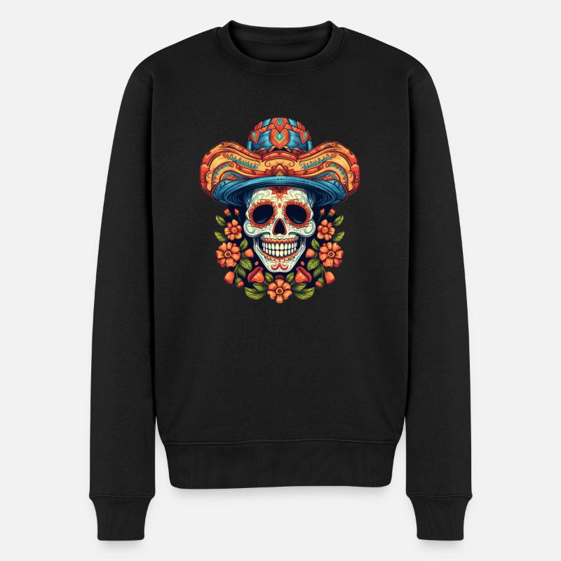 Crâne de Cinco de Mayo - Pull Premium bio Homme - noir