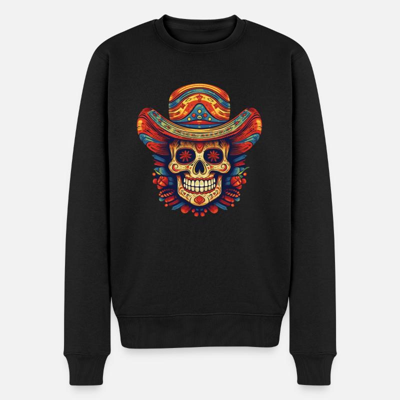 Cinco de Mayo Skull - Männer Premium Bio Pullover - Schwarz