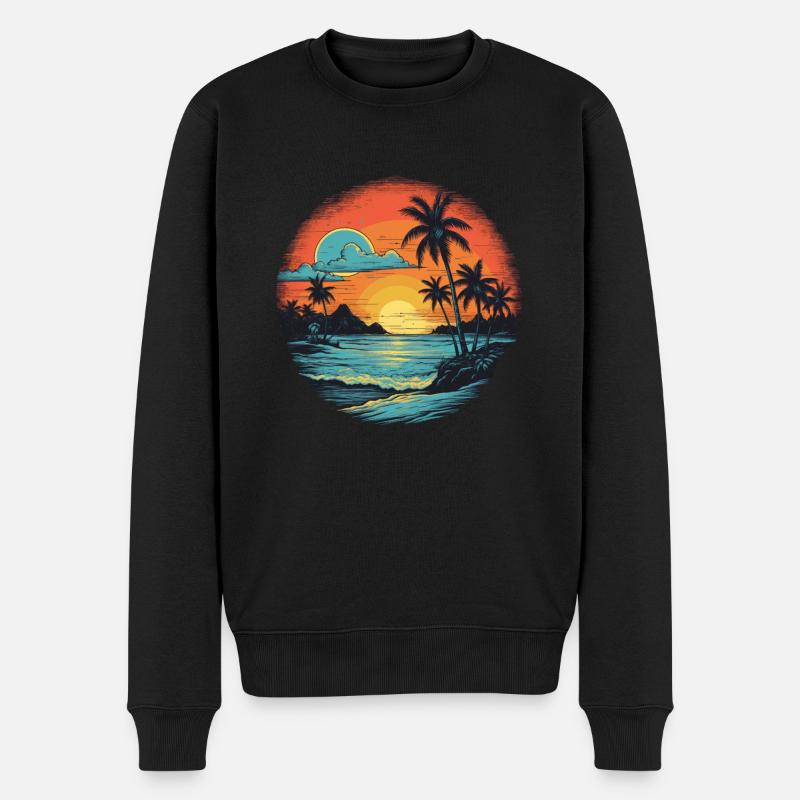 Strand - Männer Premium Bio Pullover - Schwarz