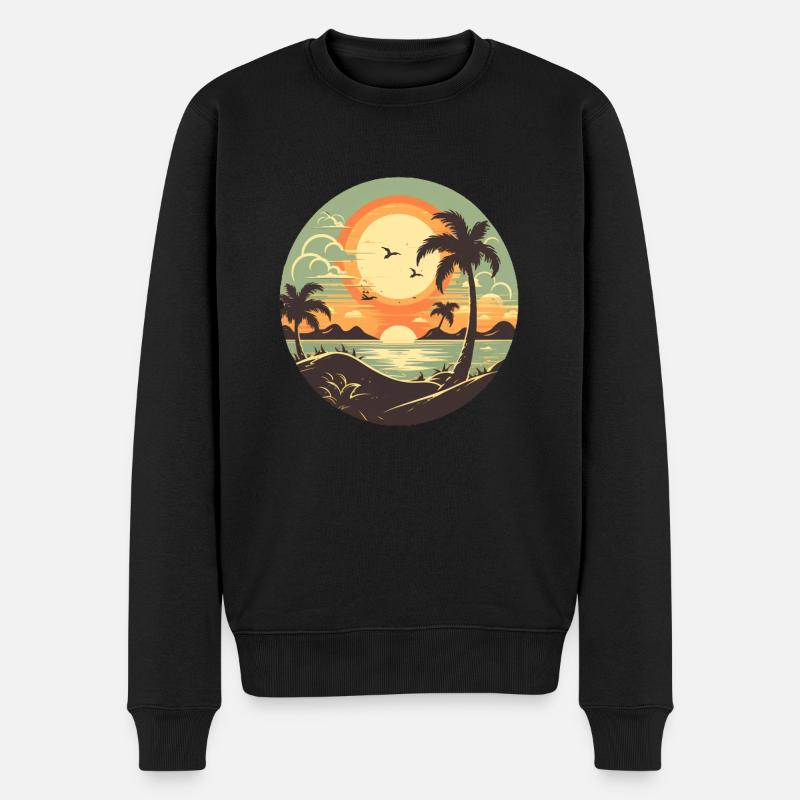 Strand - Männer Premium Bio Pullover - Schwarz