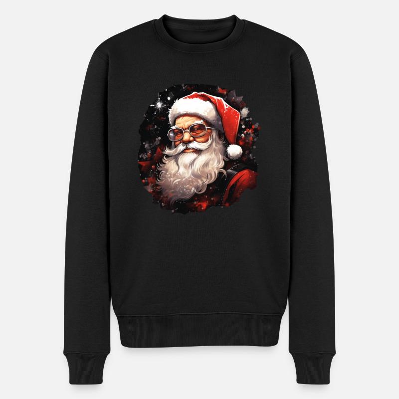 Weihnachtsmann - Männer Premium Bio Pullover - Schwarz