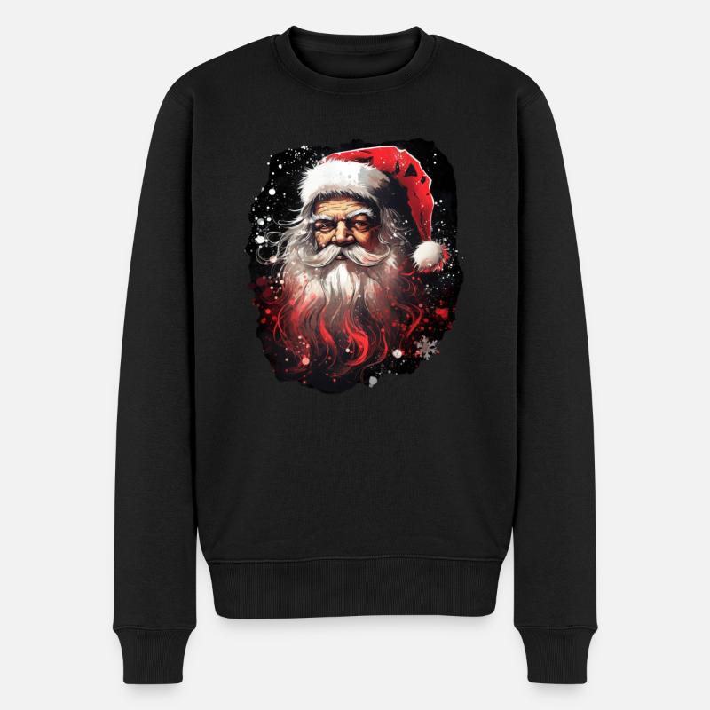 Weihnachtsmann - Männer Premium Bio Pullover - Schwarz