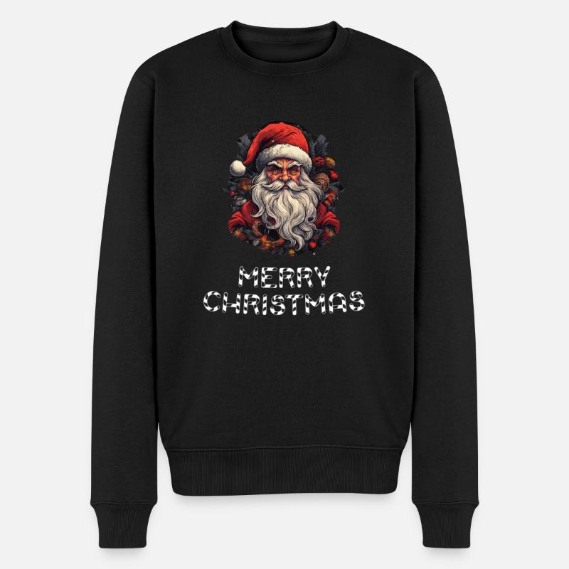 Weihnachtsmann - Marry Christmas - Männer Premium Bio Pullover - Schwarz