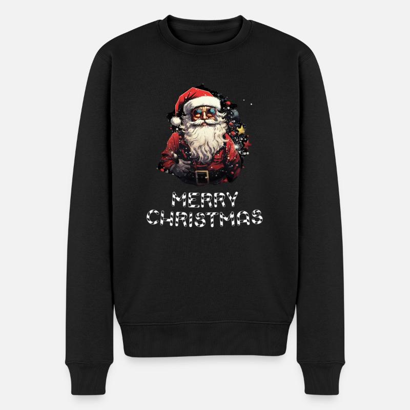 Weihnachtsmann - Marry Christmas - Männer Premium Bio Pullover - Schwarz