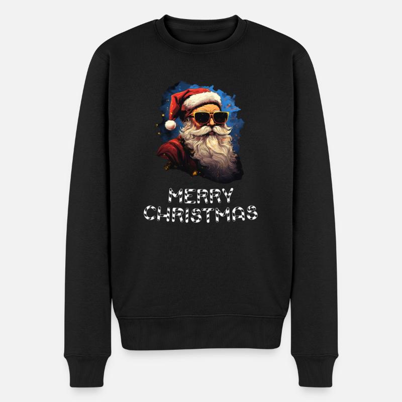 Weihnachtsmann - Marry Christmas - Männer Premium Bio Pullover - Schwarz