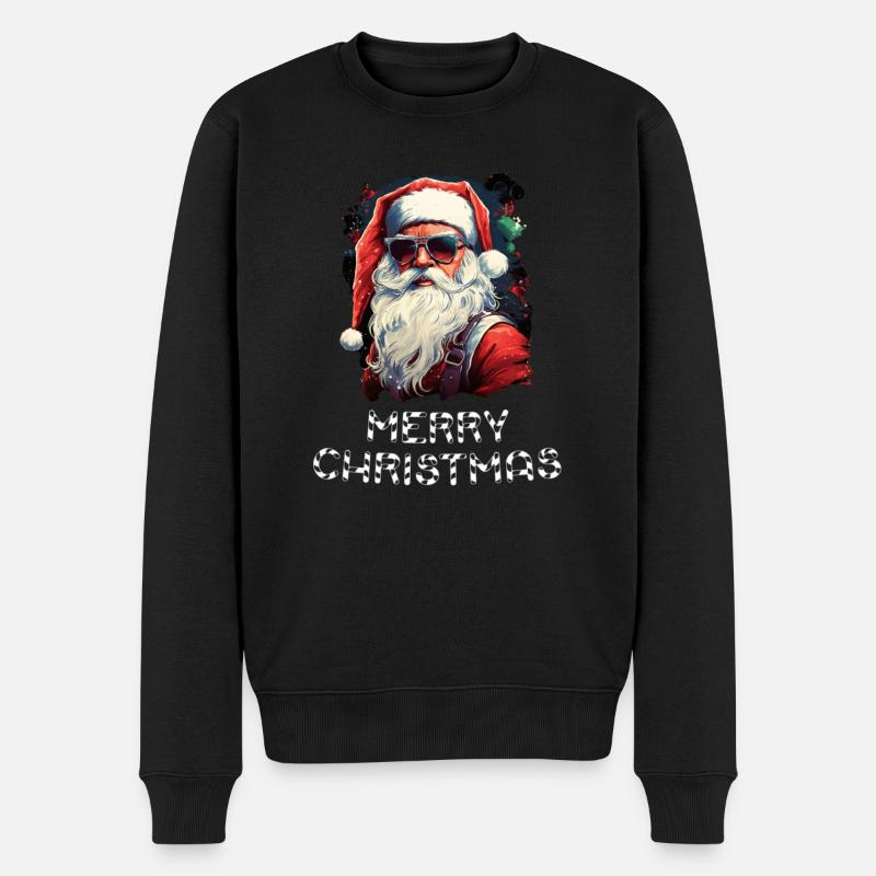 Weihnachtsmann - Marry Christmas - Männer Premium Bio Pullover - Schwarz