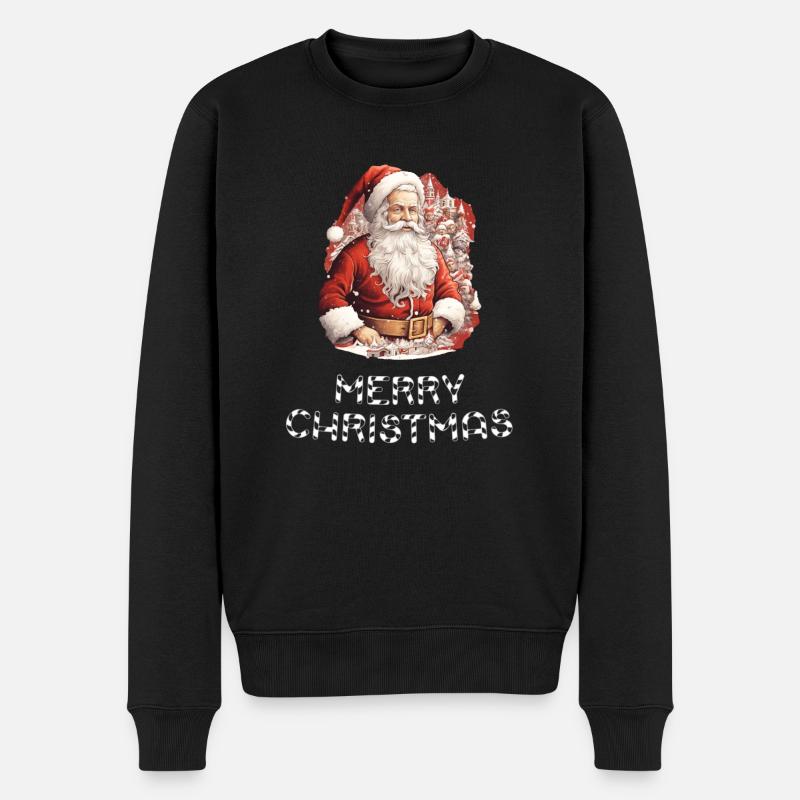Weihnachtsmann - Marry Christmas - Männer Premium Bio Pullover - Schwarz