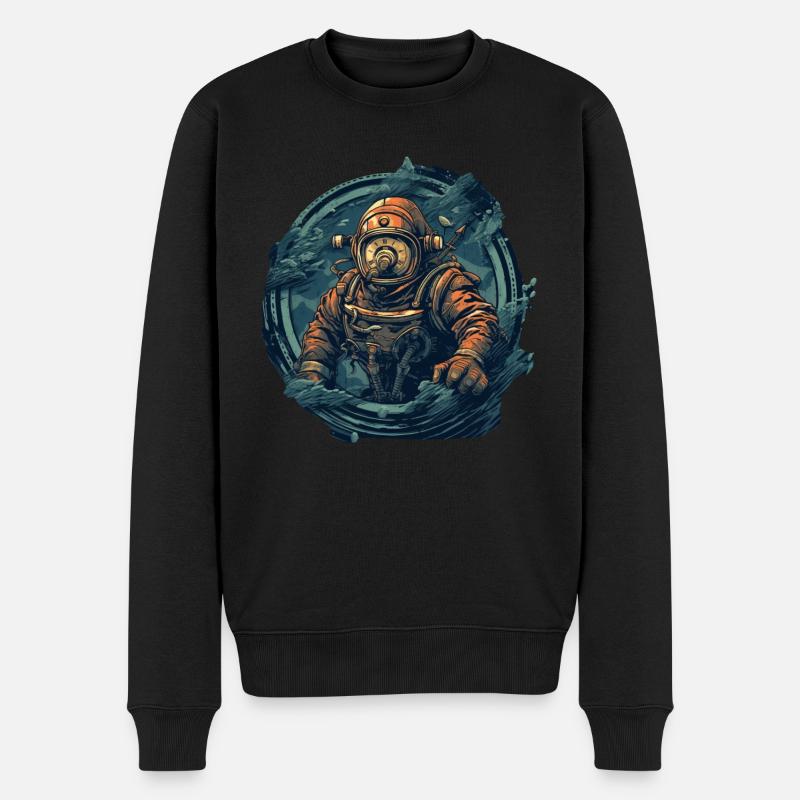 Taucher - Männer Premium Bio Pullover - Schwarz