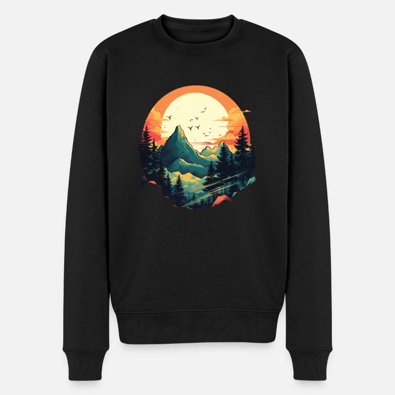 Paysage - Pull Premium bio Homme - noir