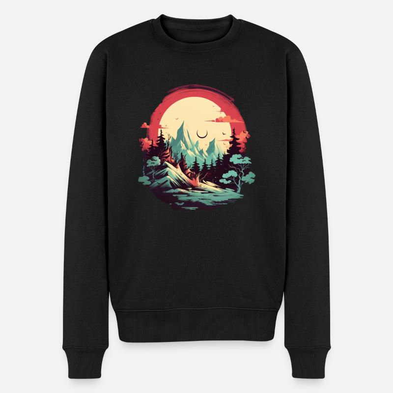 Paysage - Pull Premium bio Homme - noir