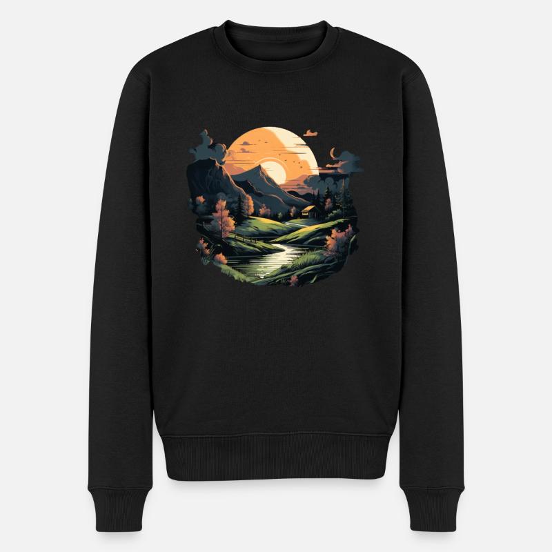 Paysage - Pull Premium bio Homme - noir