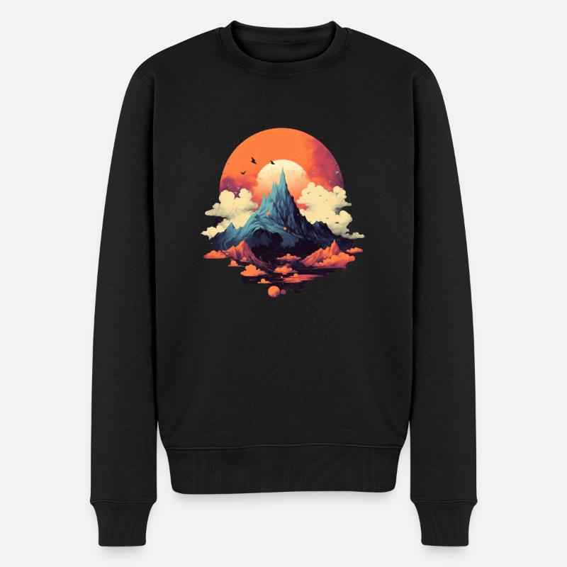 Landschaft - Männer Premium Bio Pullover - Schwarz