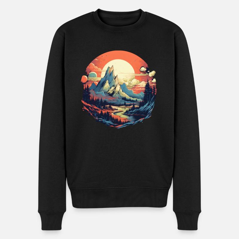 Paysage - Pull Premium bio Homme - noir