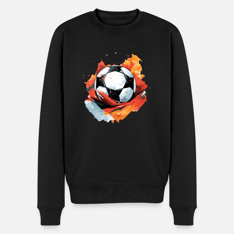 Fußball Ball - Männer Premium Bio Pullover - Schwarz