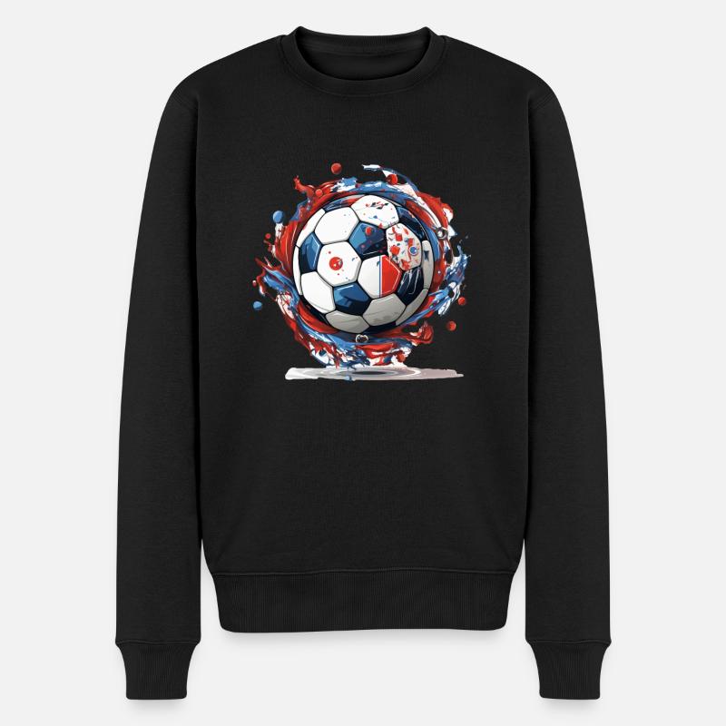 Fußball Ball - Männer Premium Bio Pullover - Schwarz
