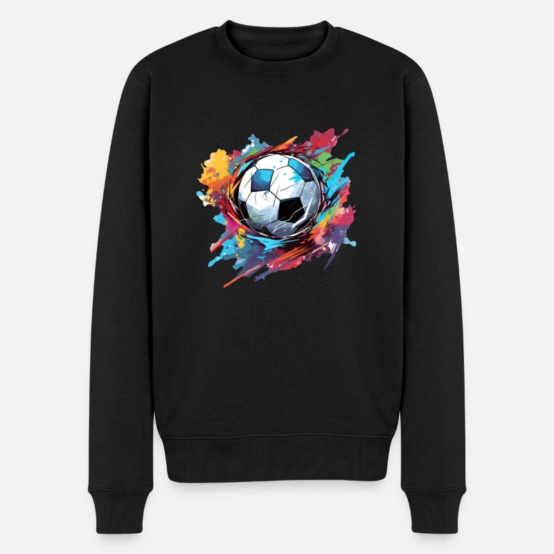 Fußball Ball - Männer Premium Bio Pullover - Schwarz