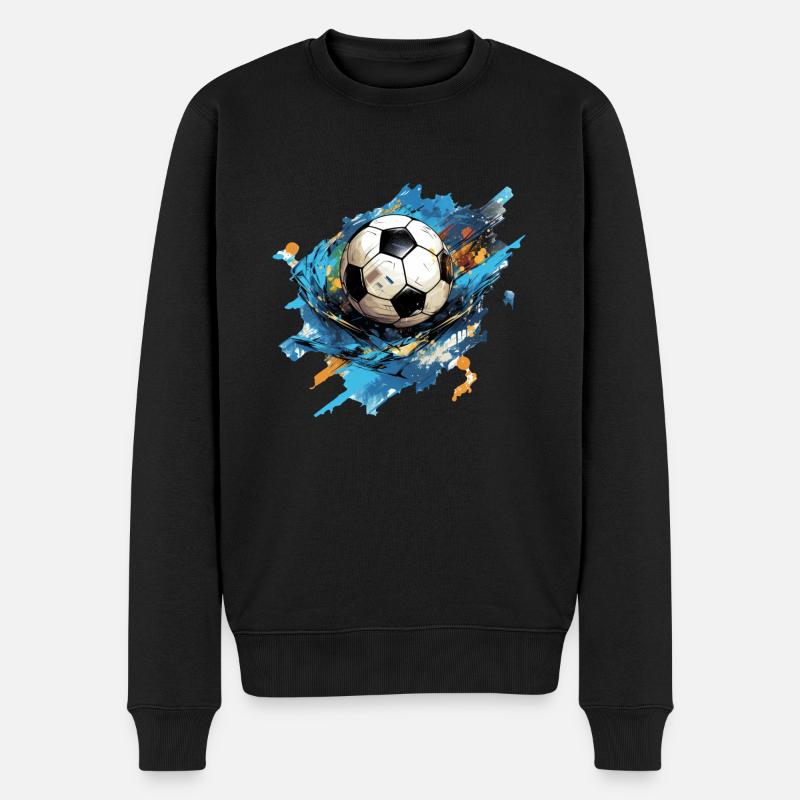 Fußball Ball - Männer Premium Bio Pullover - Schwarz