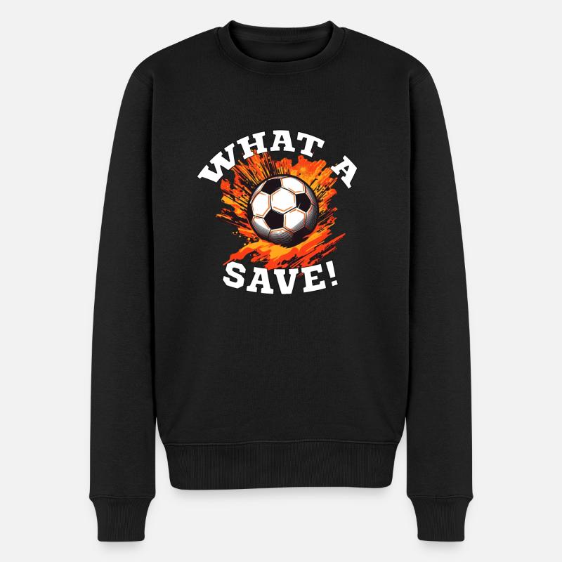 Fußball ball - What a Save! - Männer Premium Bio Pullover - Schwarz