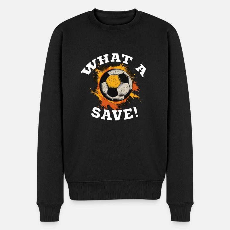 Fußball ball - What a Save! - Männer Premium Bio Pullover - Schwarz