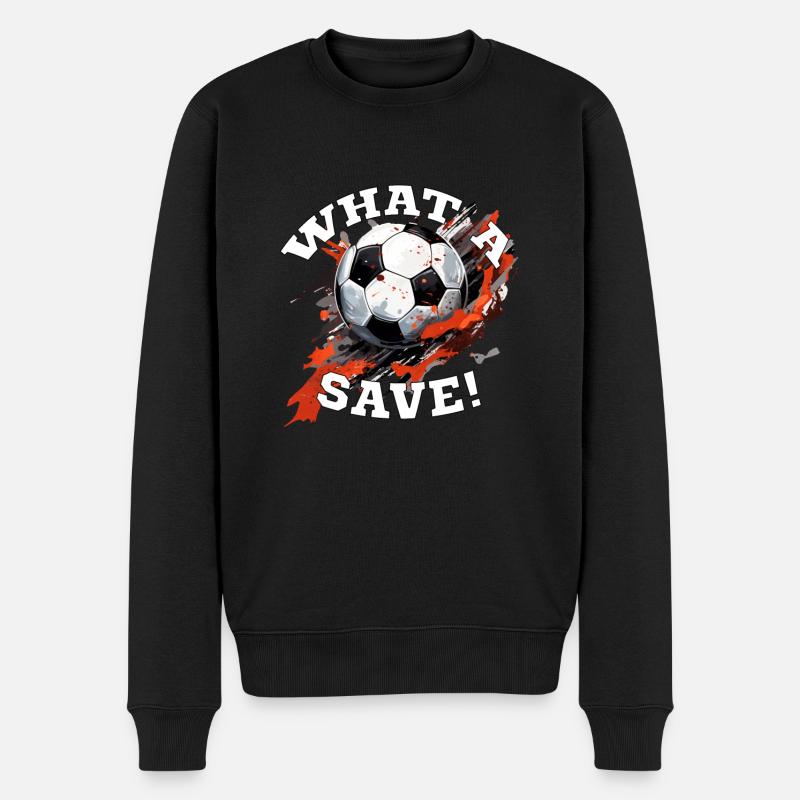 Fußball ball - What a Save! - Männer Premium Bio Pullover - Schwarz