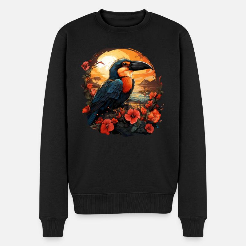 Tropisch - Männer Premium Bio Pullover - Schwarz