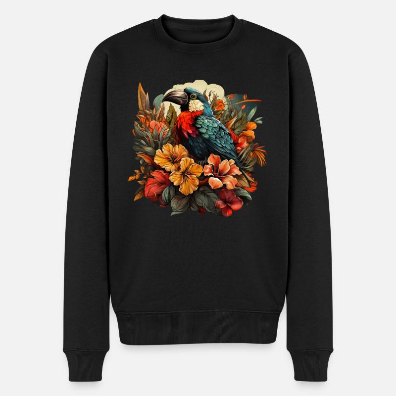 Tropisch - Männer Premium Bio Pullover - Schwarz