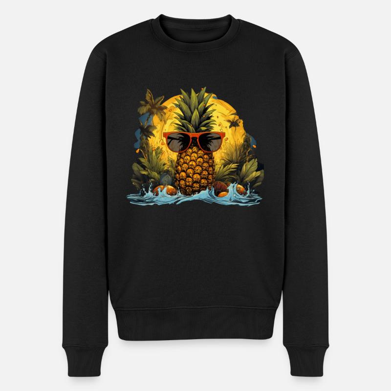 Ananas - Männer Premium Bio Pullover - Schwarz