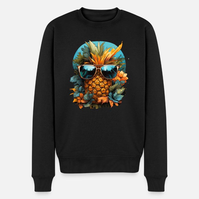 Ananas - Männer Premium Bio Pullover - Schwarz