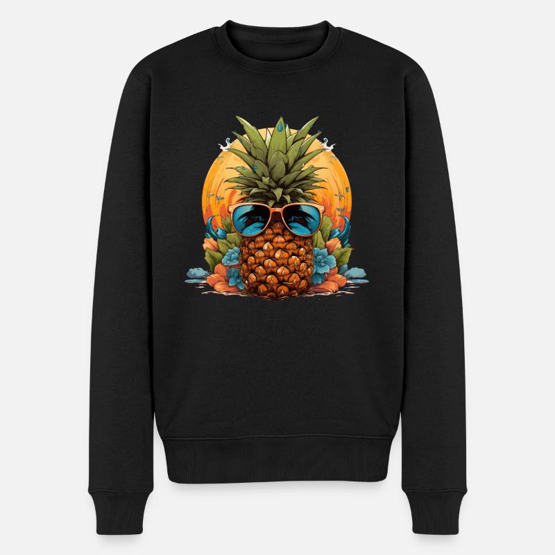 Ananas - Männer Premium Bio Pullover - Schwarz