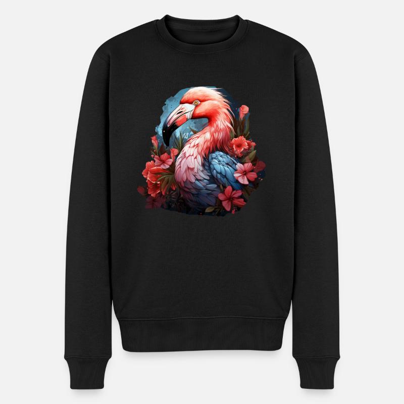 Flamingo - Männer Premium Bio Pullover - Schwarz