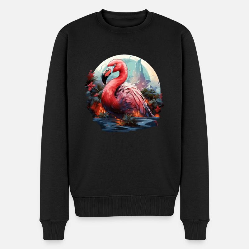 Flamingo - Männer Premium Bio Pullover - Schwarz
