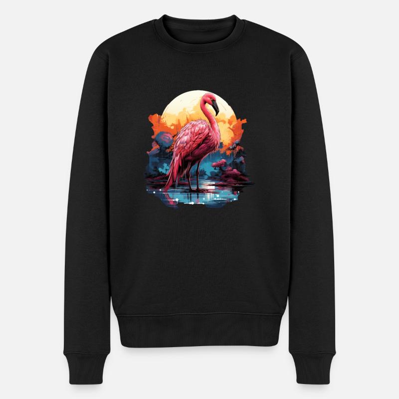 Flamingo - Männer Premium Bio Pullover - Schwarz