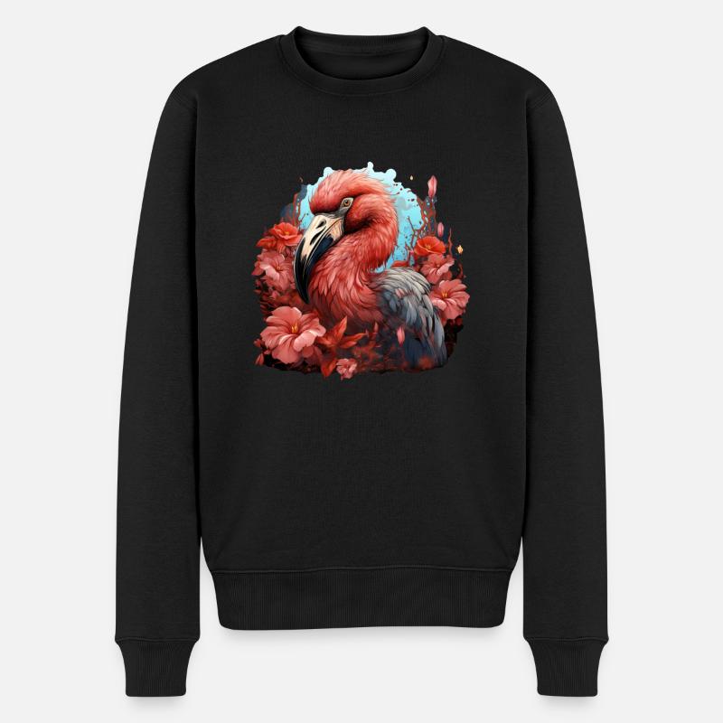 Flamingo - Männer Premium Bio Pullover - Schwarz