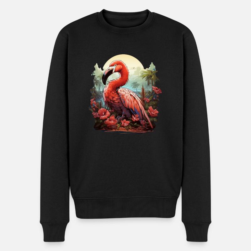 Flamingo - Männer Premium Bio Pullover - Schwarz