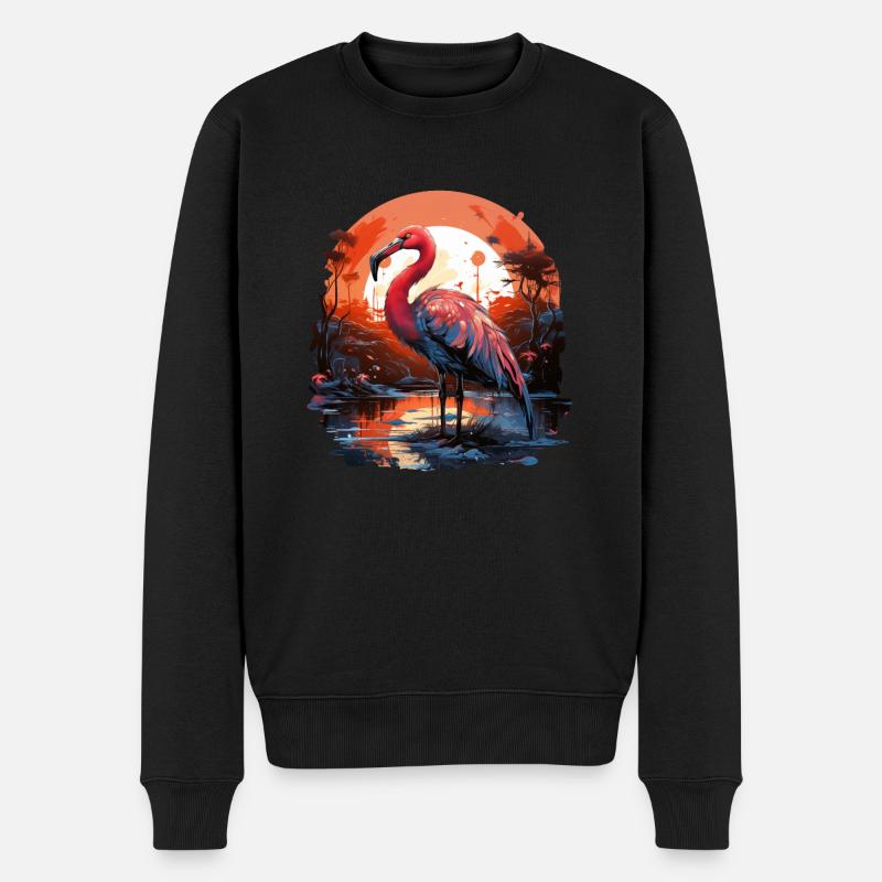 Flamingo - Männer Premium Bio Pullover - Schwarz