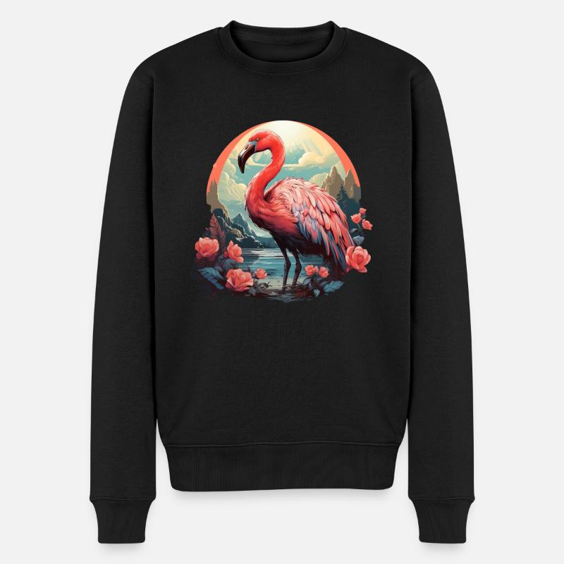 Flamingo - Männer Premium Bio Pullover - Schwarz