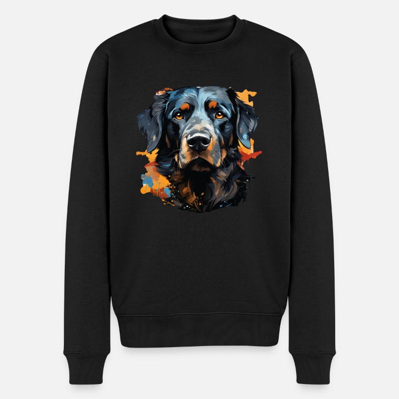 Hund - Männer Premium Bio Pullover - Schwarz