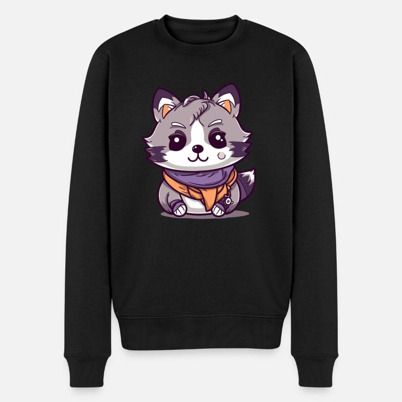 Raton laveur - Style Kawaii - Pull Premium bio Homme - noir