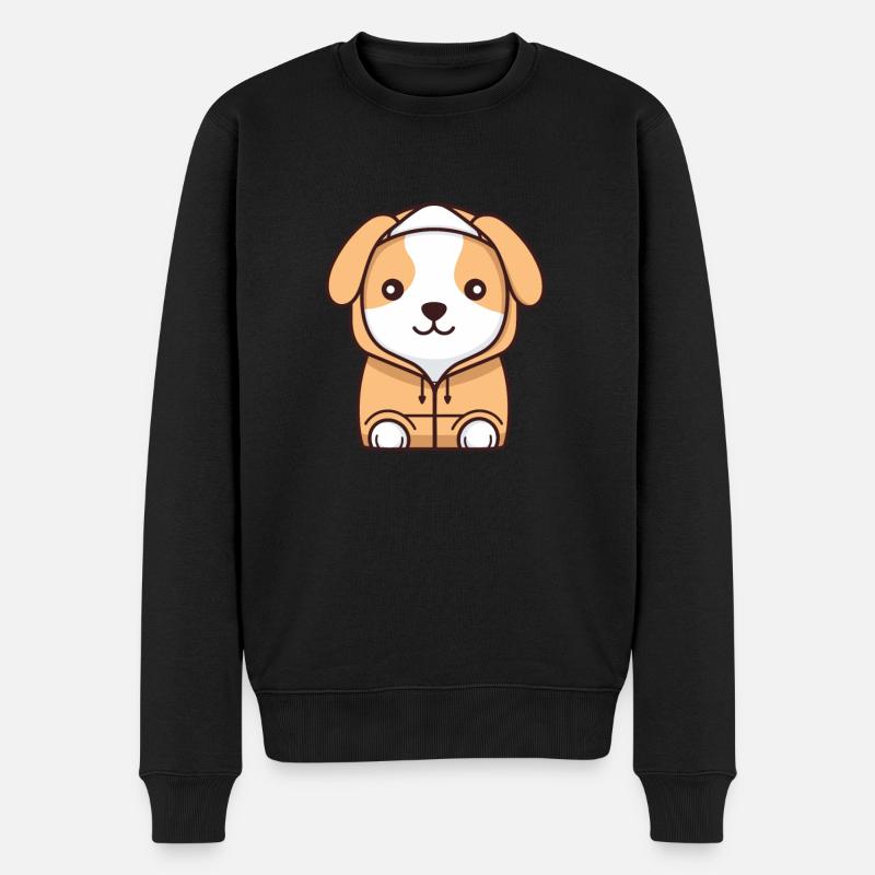 Chien - Style Kawaii - Pull Premium bio Homme - noir