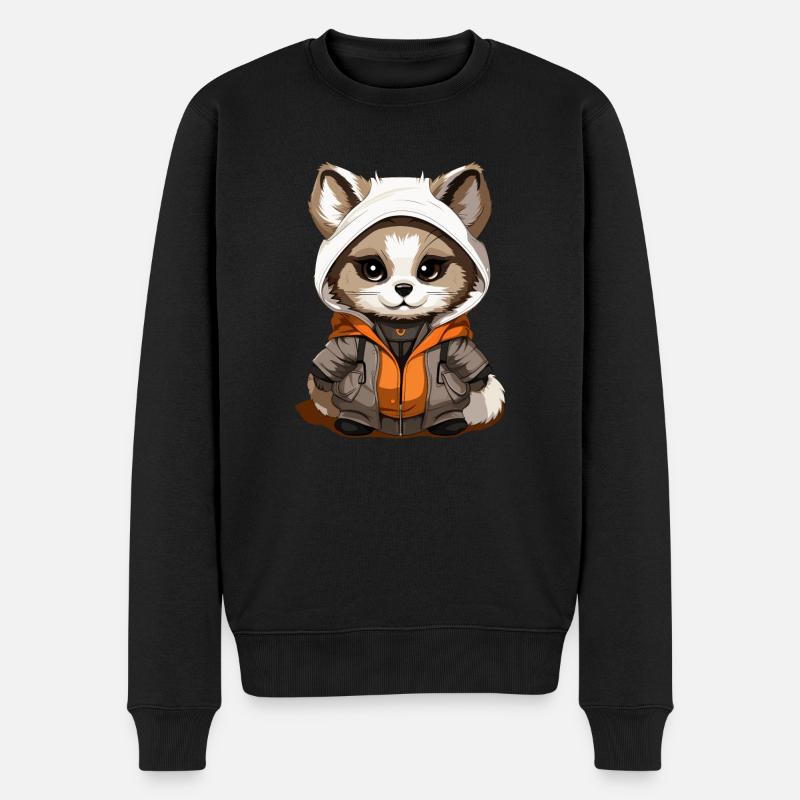 Raton laveur - Style Kawaii - Pull Premium bio Homme - noir
