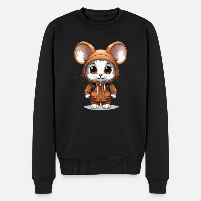 Souris - Style Kawaii - Pull Premium bio Homme - noir