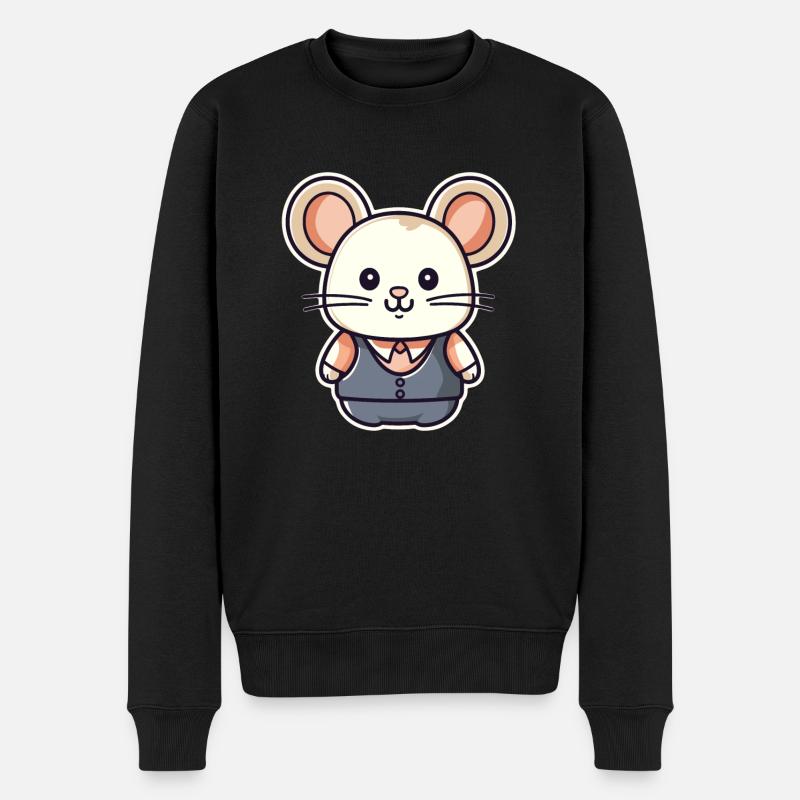 Souris - Style Kawaii - Pull Premium bio Homme - noir