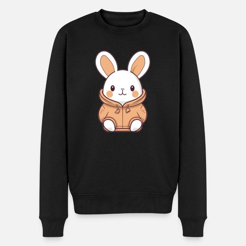 Lapin - Style Kawaii - Pull Premium bio Homme - noir
