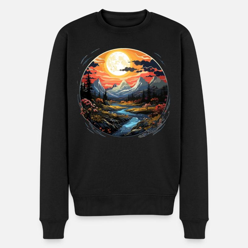 Paysage - Illustration - Pull Premium bio Homme - noir