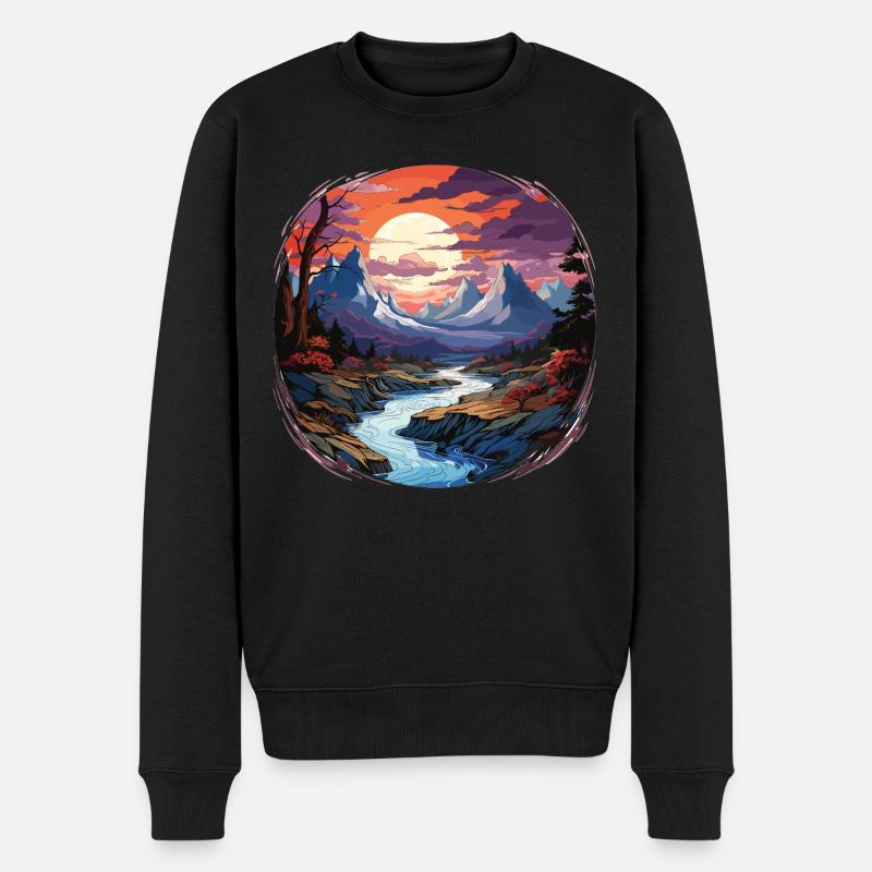 Paysage - Illustration - Pull Premium bio Homme - noir