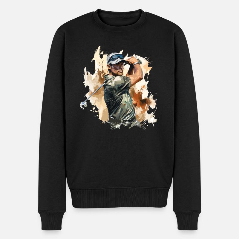 Joueur de golf - Illustration - Pull Premium bio Homme - noir