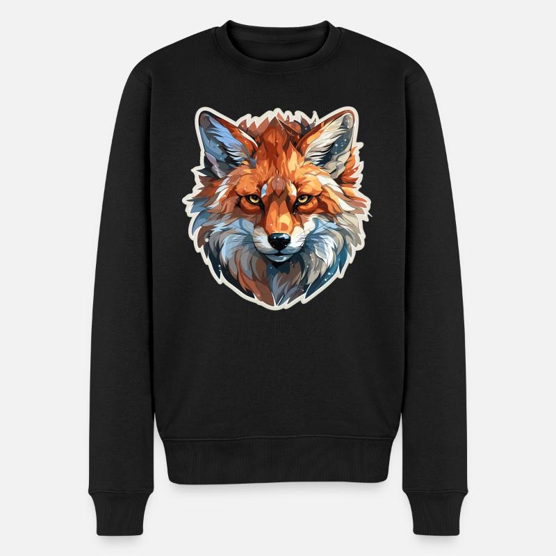 Renard - illustration - Pull Premium bio Homme - noir